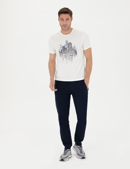 Ekru Slim Fit Tişört - 50273896017