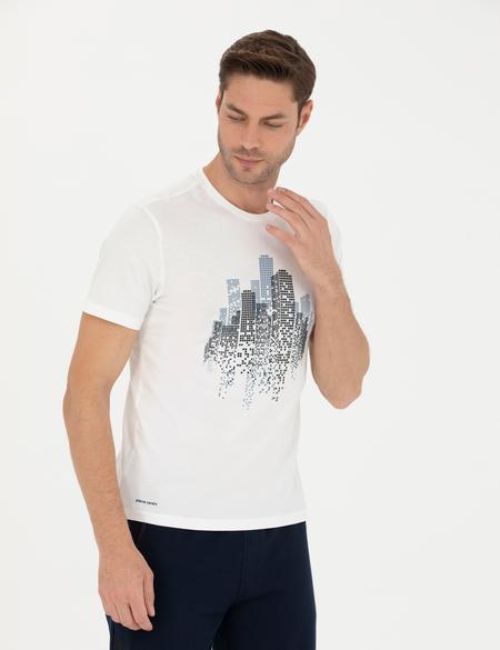 Ekru Slim Fit Tişört - 50273896017