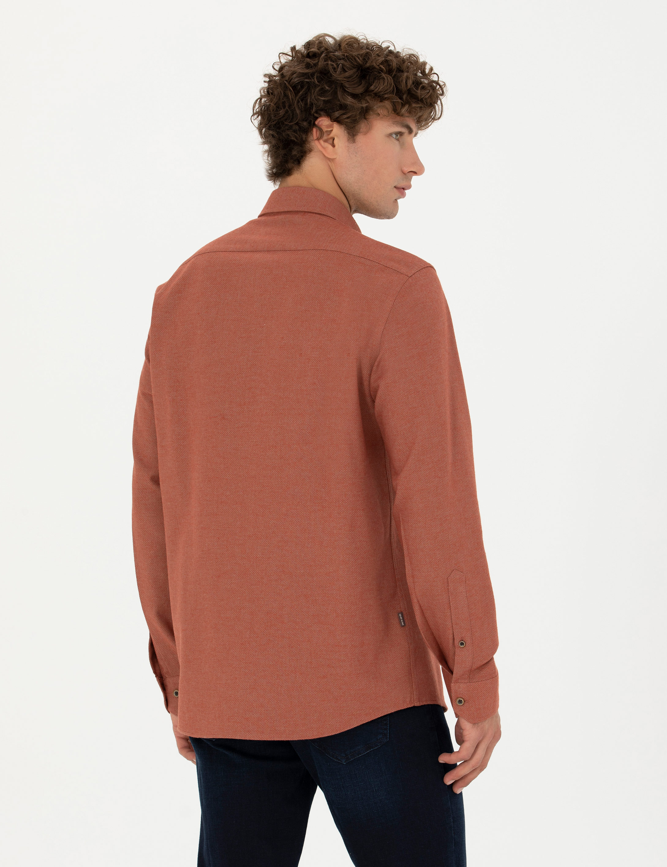 Pierre Cardin Kiremit Slim Fit Uzun Kollu Gömlek görsel 5