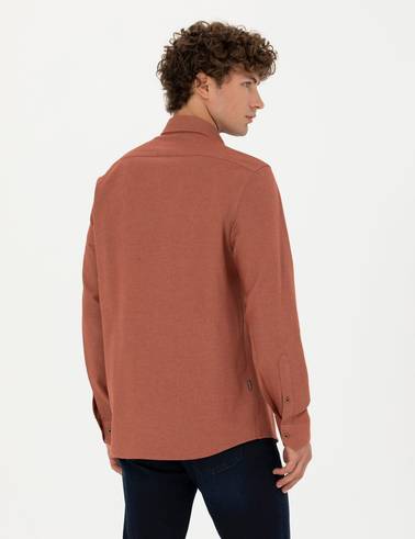 Kiremit Slim Fit Uzun Kollu Gömlek