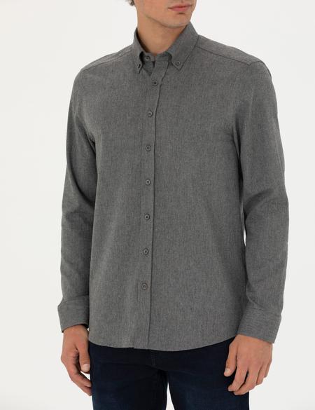 Gri Regular Fit Uzun Kollu Gömlek - 50275625083