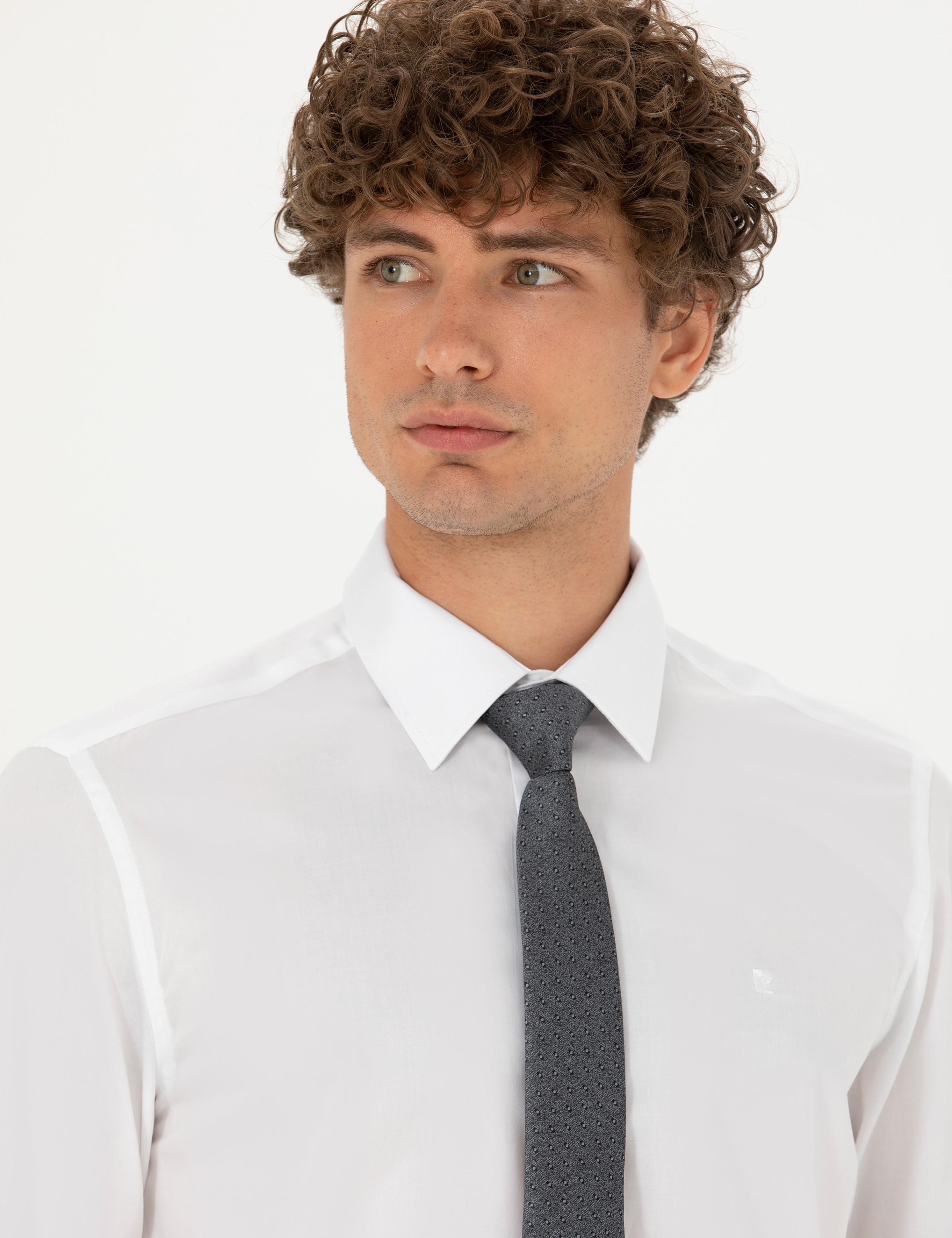 Beyaz Slim Fit Uzun Kollu Gömlek