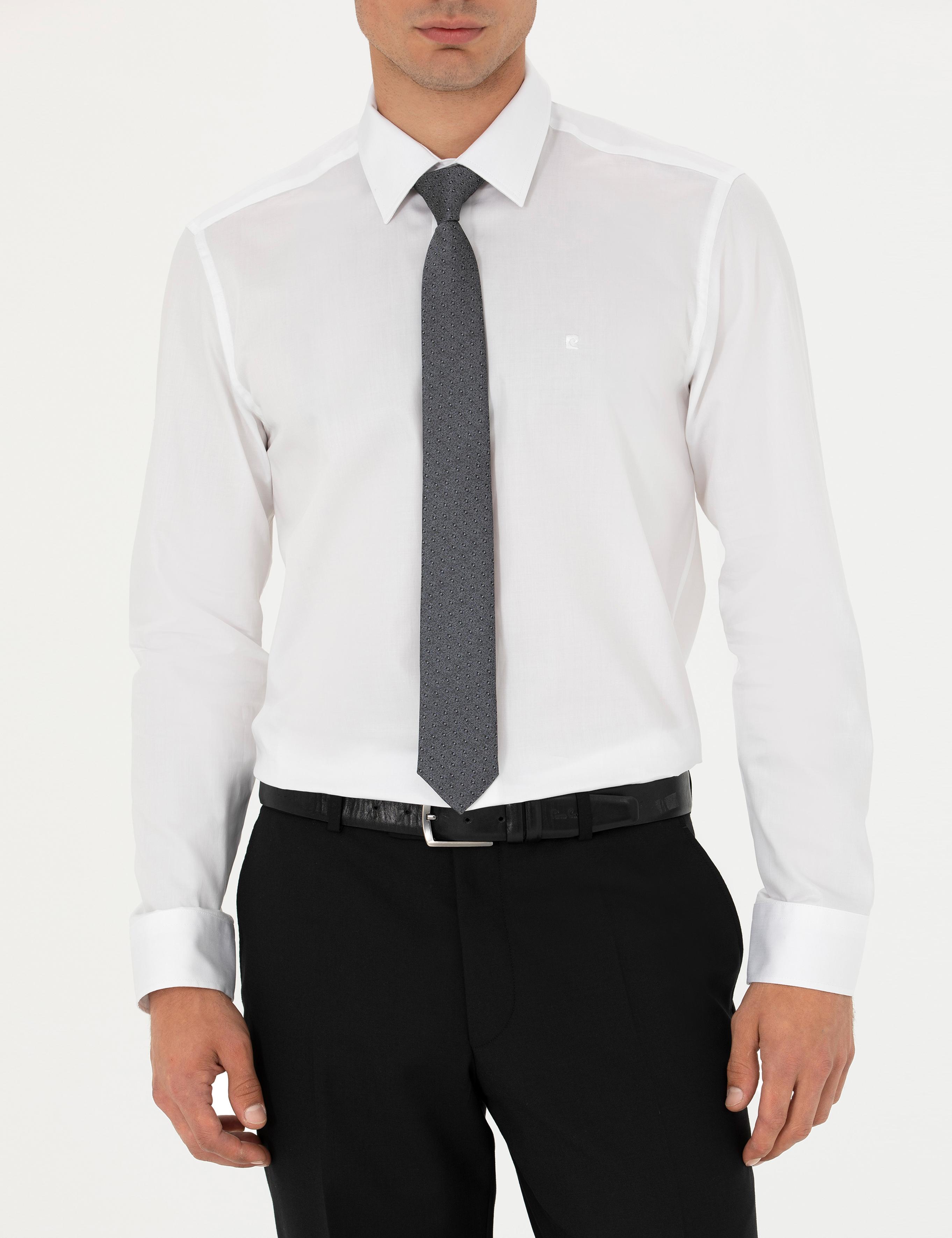 Beyaz Slim Fit Uzun Kollu Gömlek