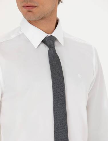 Beyaz Slim Fit Uzun Kollu Gömlek