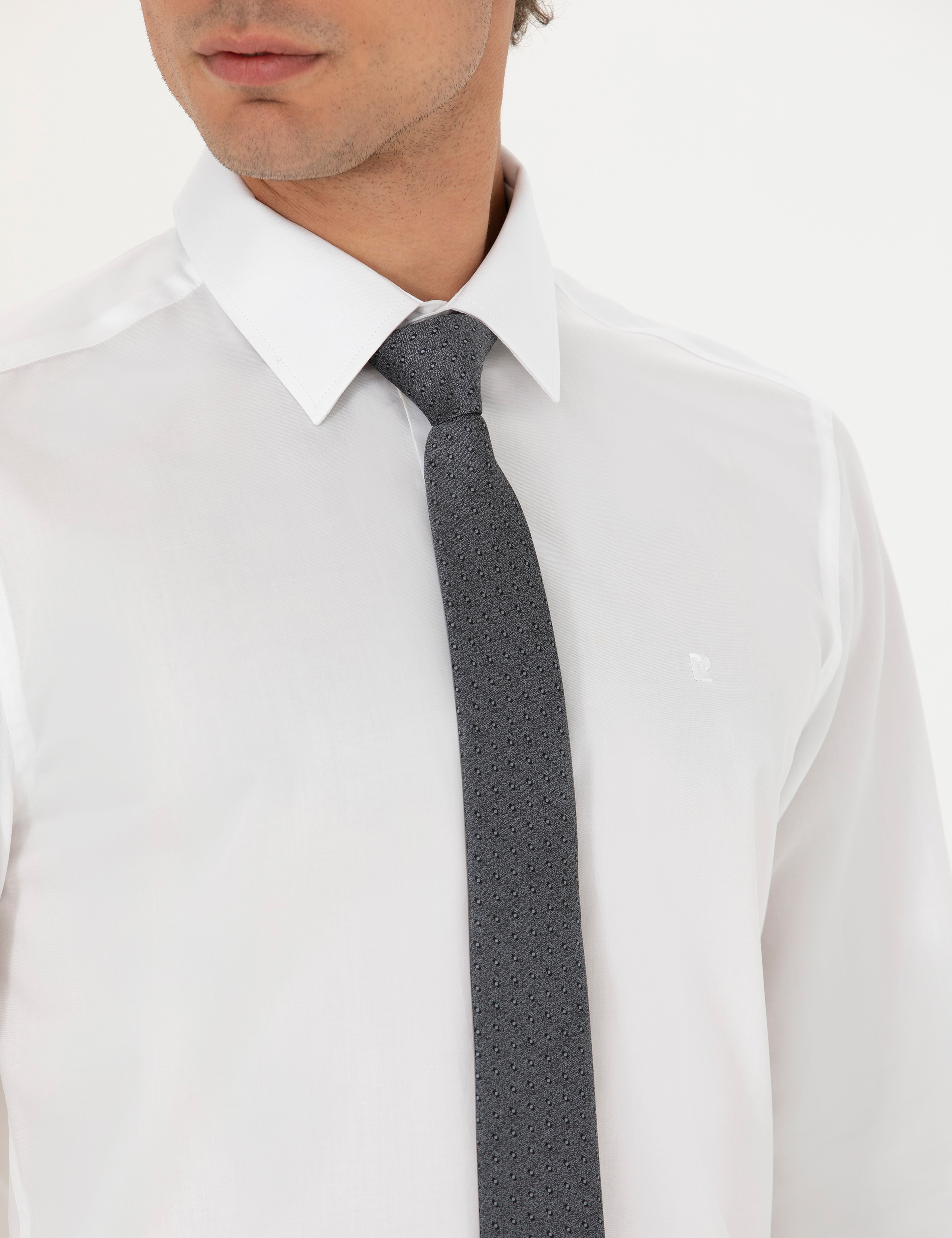 Beyaz Slim Fit Uzun Kollu Gömlek