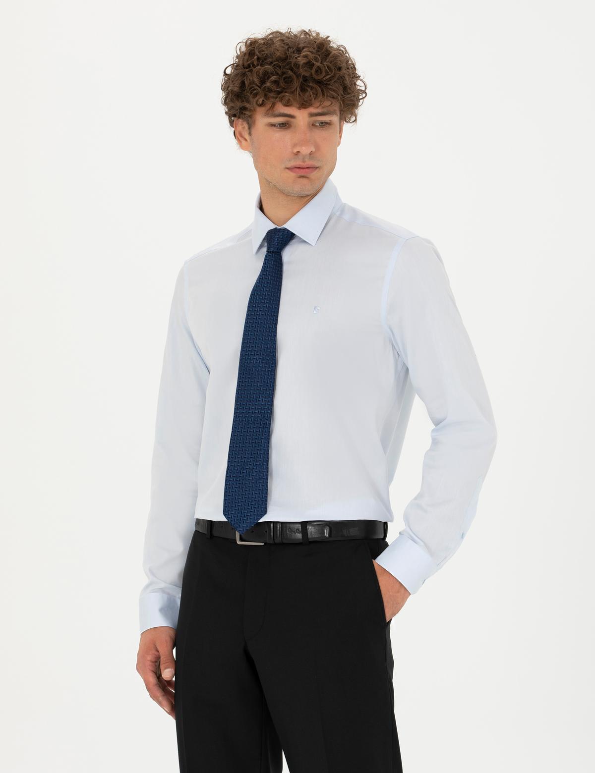 Açık Mavi Slim Fit Uzun Kollu Gömlek - 50275691015