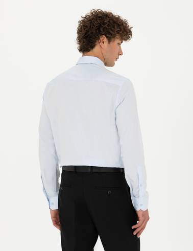 Açık Mavi Slim Fit Uzun Kollu Gömlek