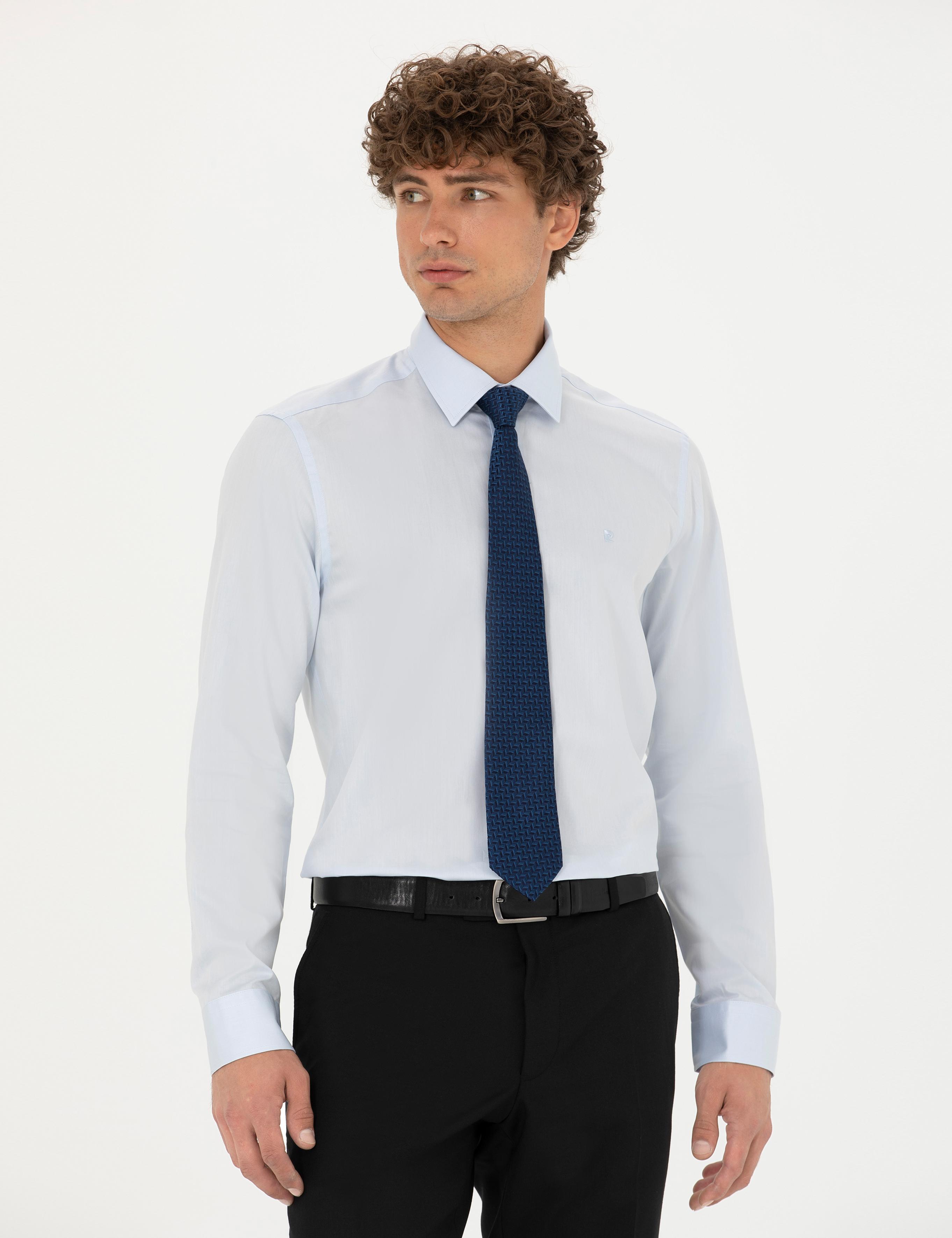 Açık Mavi Slim Fit Uzun Kollu Gömlek