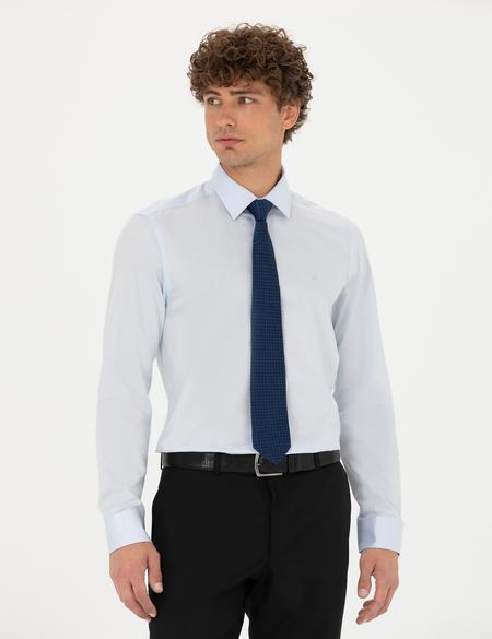 Açık Mavi Slim Fit Uzun Kollu Gömlek - 50275691015