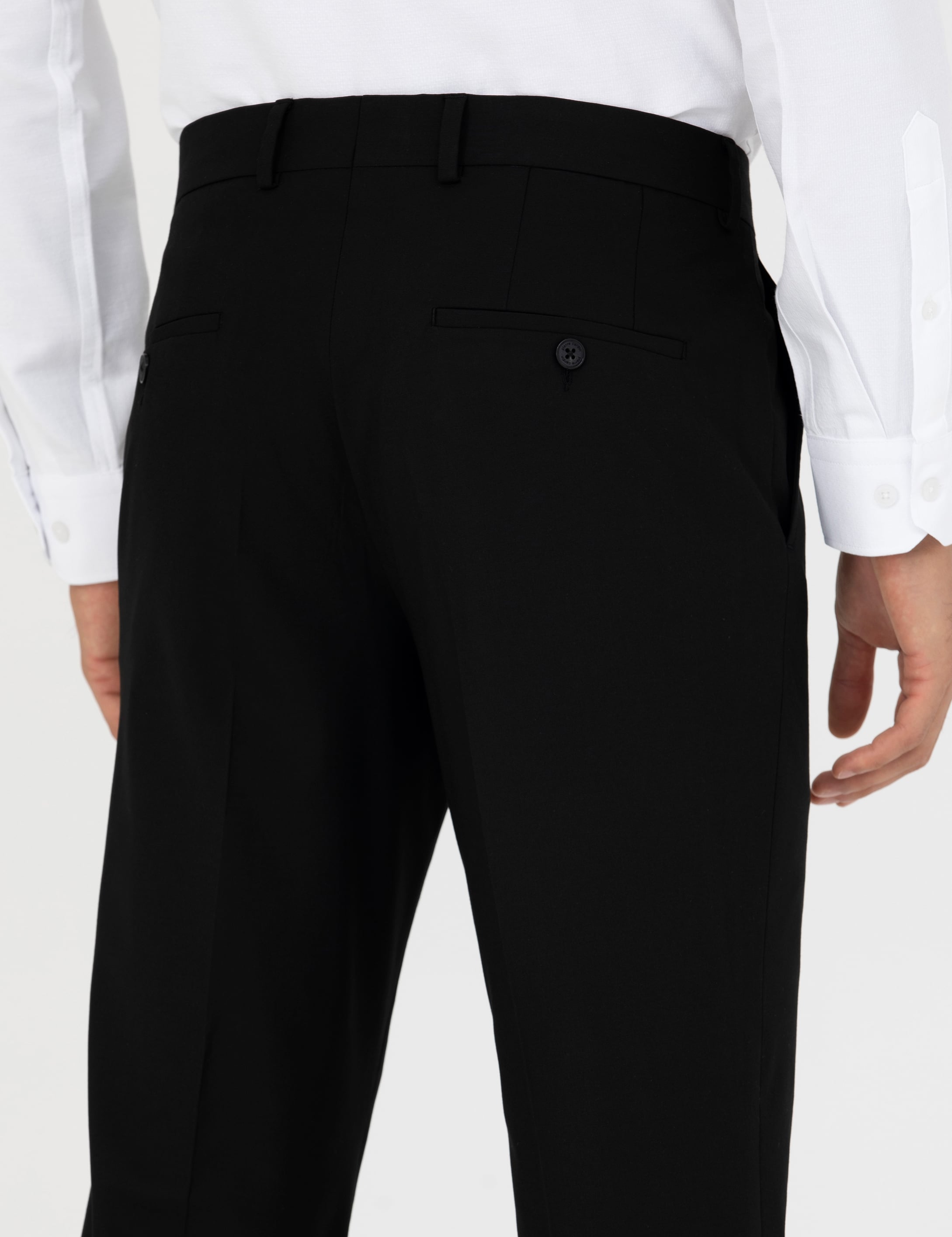 Siyah Slim Fit Kumaş Pantolon - Image 7