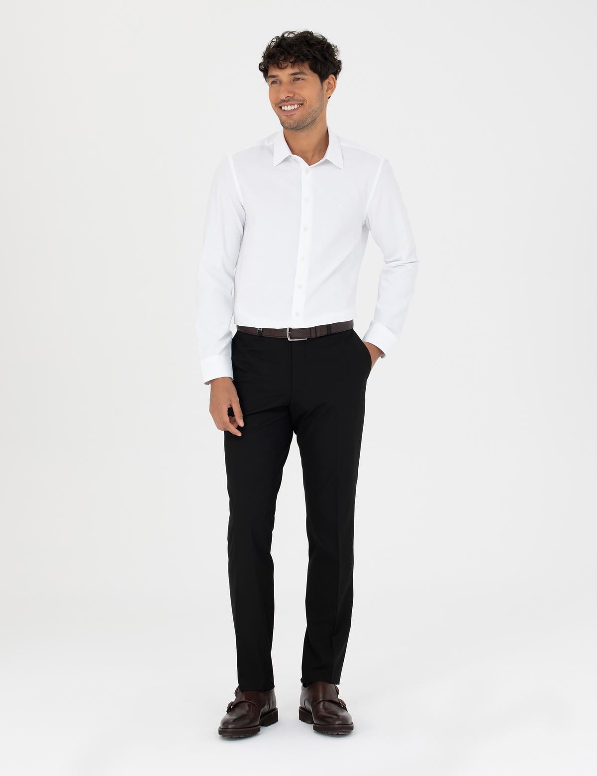 Siyah Slim Fit Kumaş Pantolon