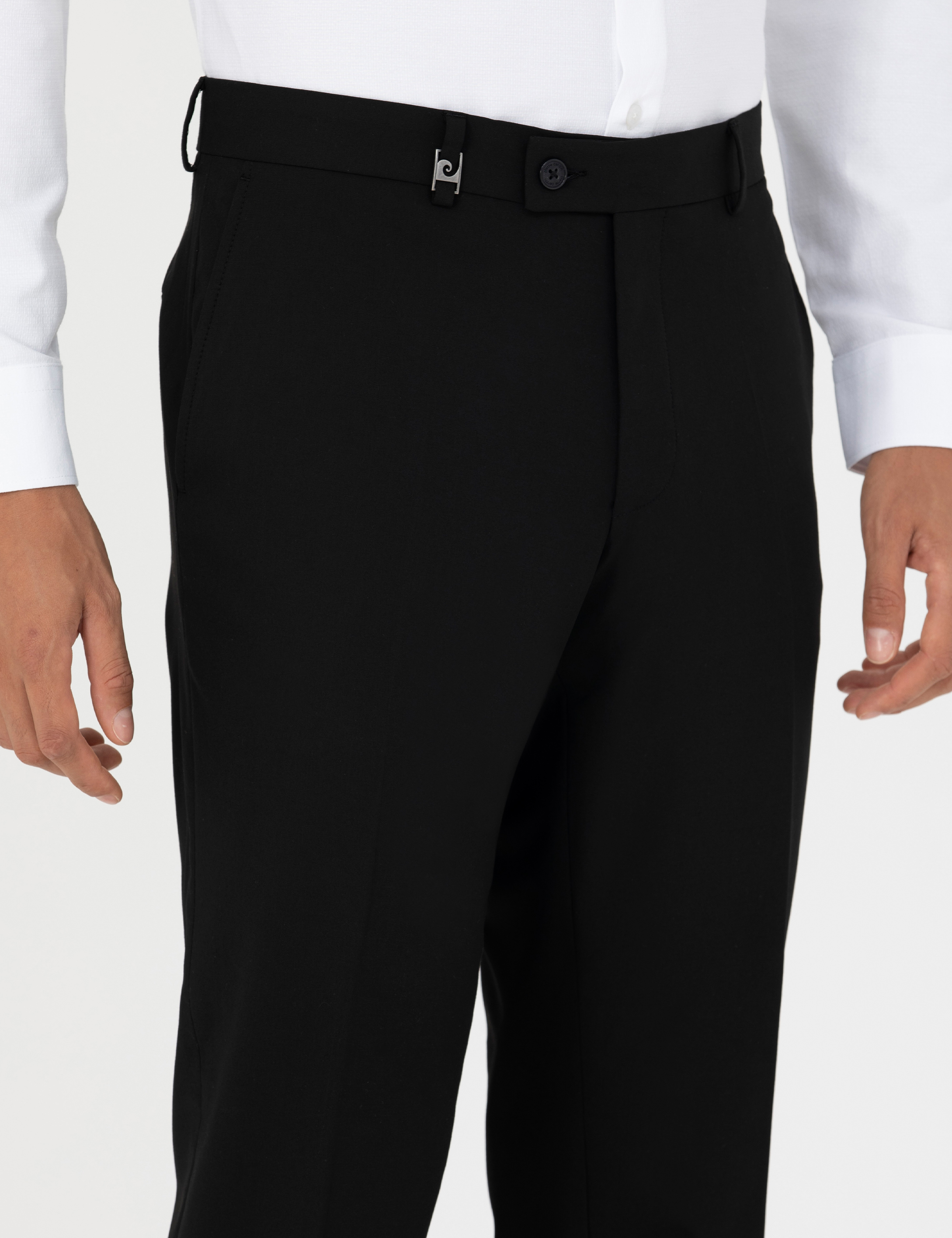 Siyah Slim Fit Kumaş Pantolon - Image 5