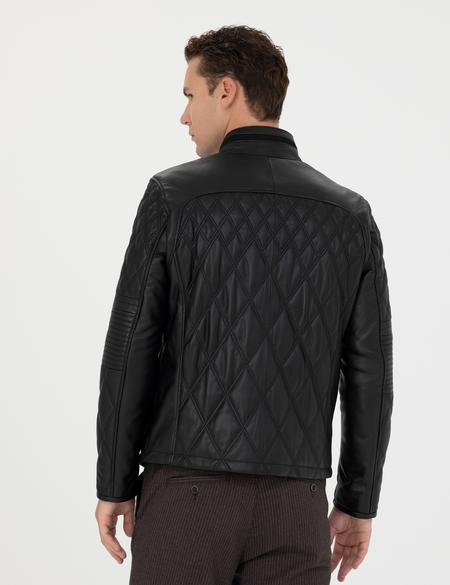 Siyah %100 Deri Ceket - 50285391001