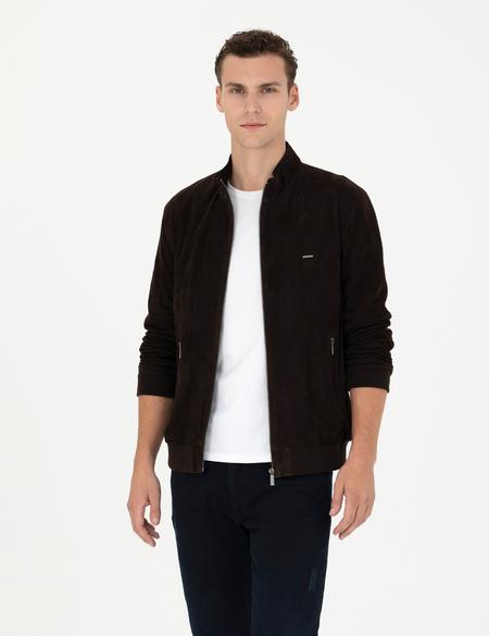 Kahverengi Deri Ceket - 50285598001