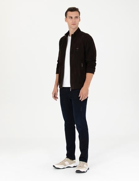 Kahverengi Deri Ceket - 50285598001