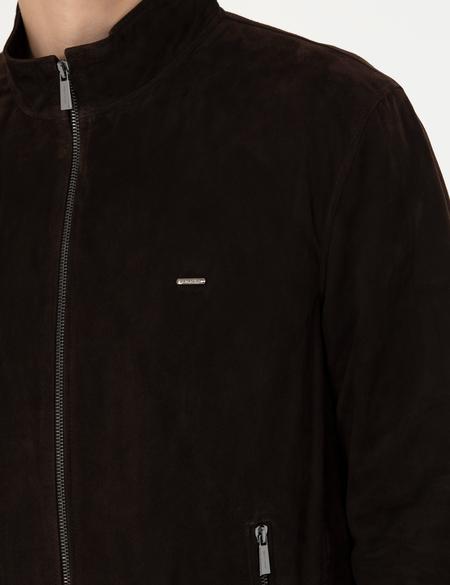 Kahverengi Deri Ceket - 50285598001