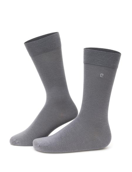 Erkek Bambu Karışımlı Gri Soket Basic Çorap - 50280857002
