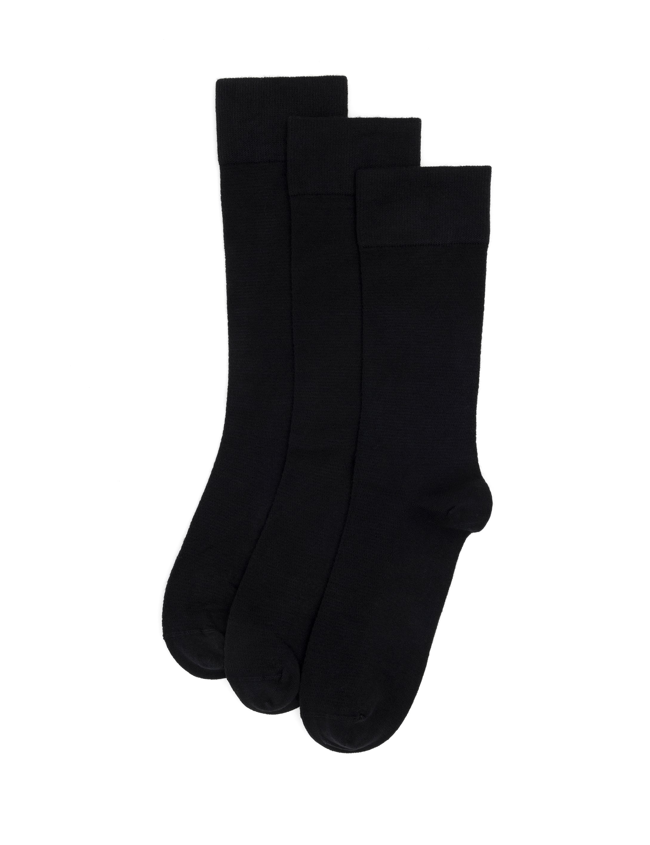 Erkek Bambu Karışımlı 3'lü Paket Siyah Soket Basic Çorap - Image 1