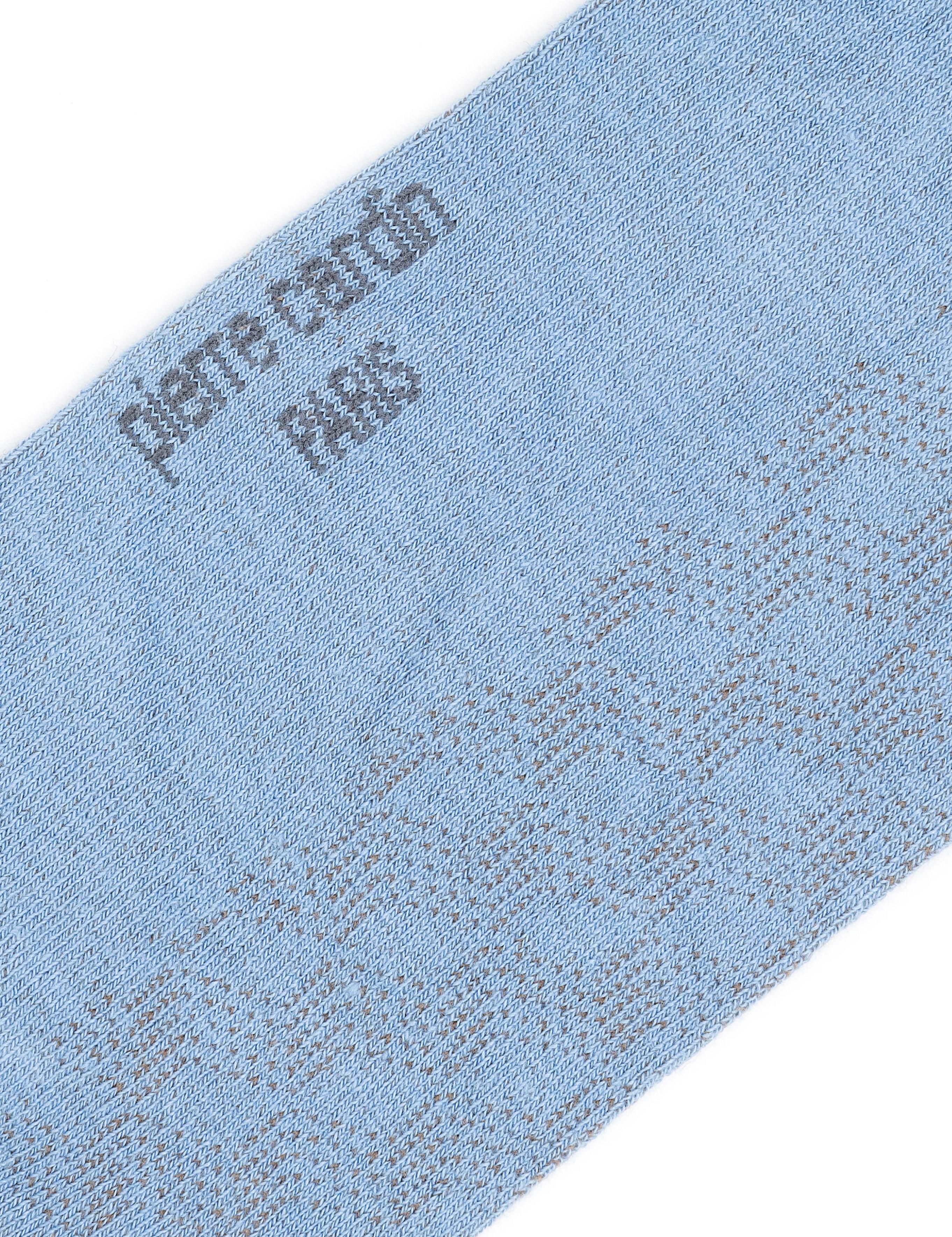 Erkek Bambu Karışımlı Mavi Soket Desenli Çorap