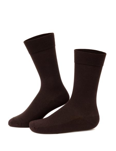 Erkek Bambu Karışımlı 3'lü Paket Kahverengi Soket Basic Çorap - 50280871004