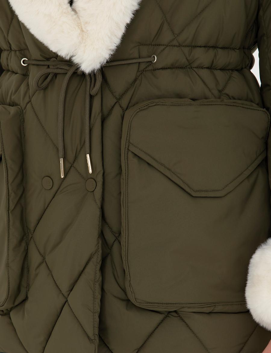 Yeşil Kürklü Mont