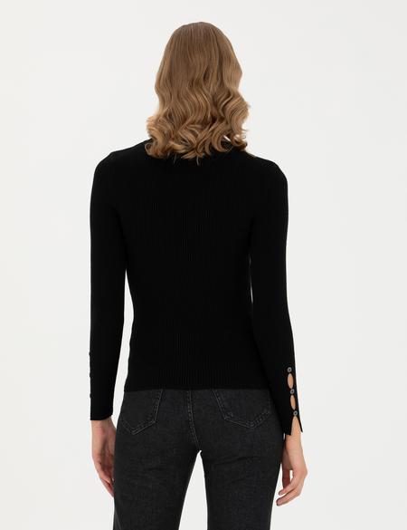 Siyah Ex Slim Fit V Yaka Kazak - 50276197022