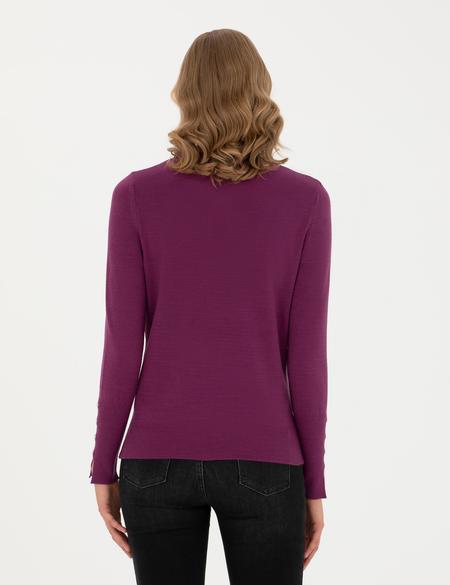 Menekşe Slim Fit Bisiklet Yaka Kazak - 50276205045