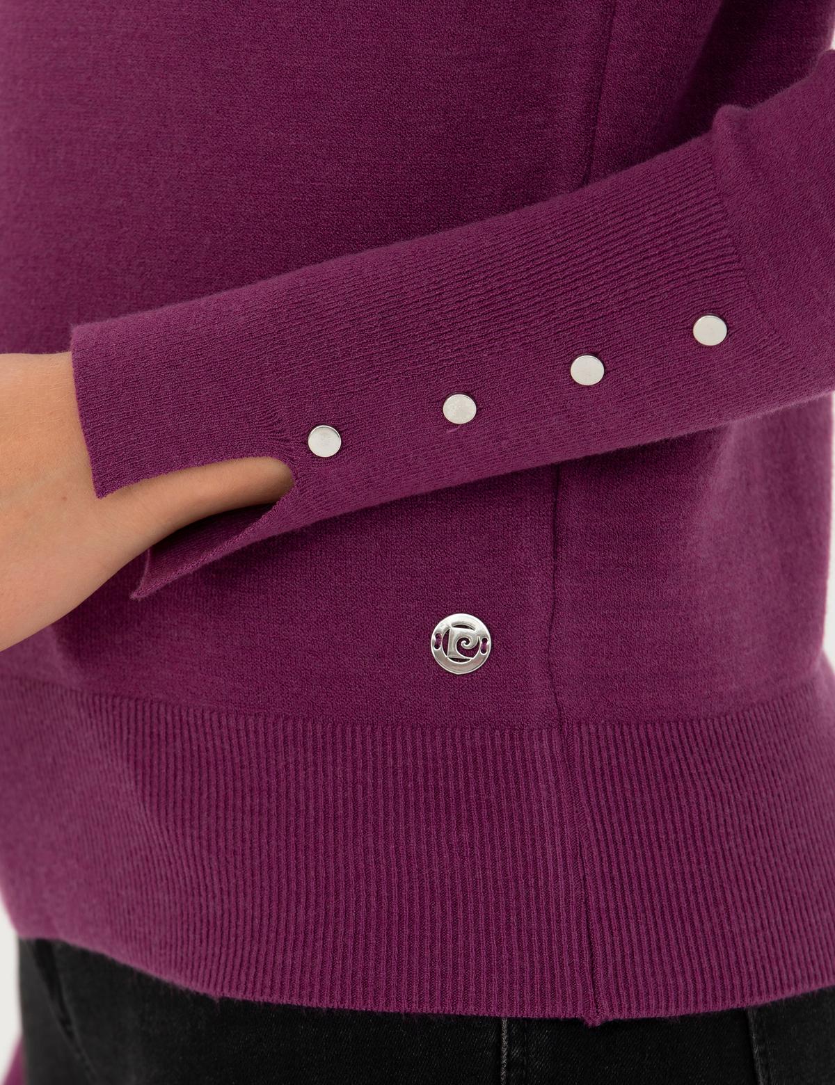 Menekşe Slim Fit Bisiklet Yaka Kazak - 50276205045