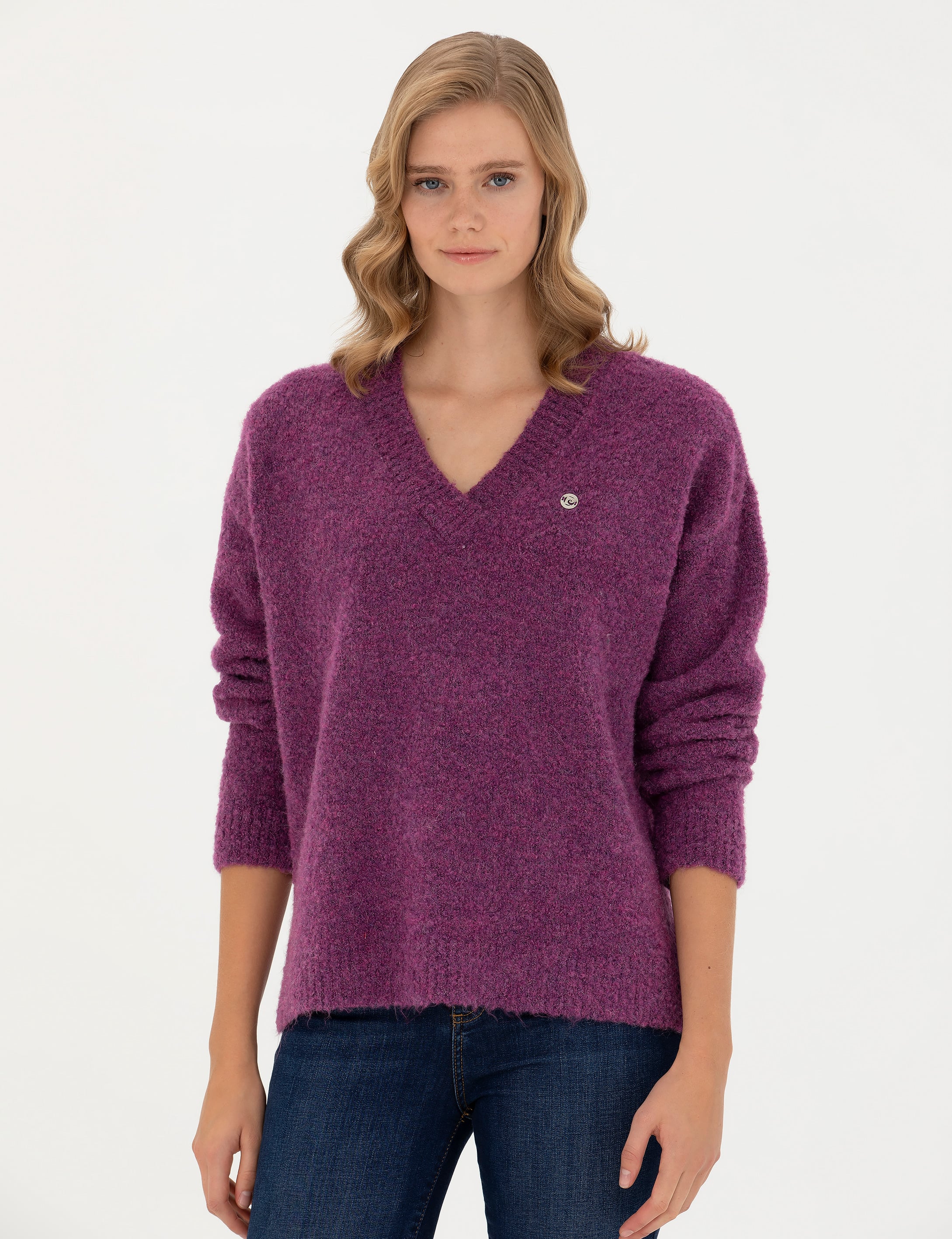 Menekşe Comfort Fit V Yaka Kazak - Image 3