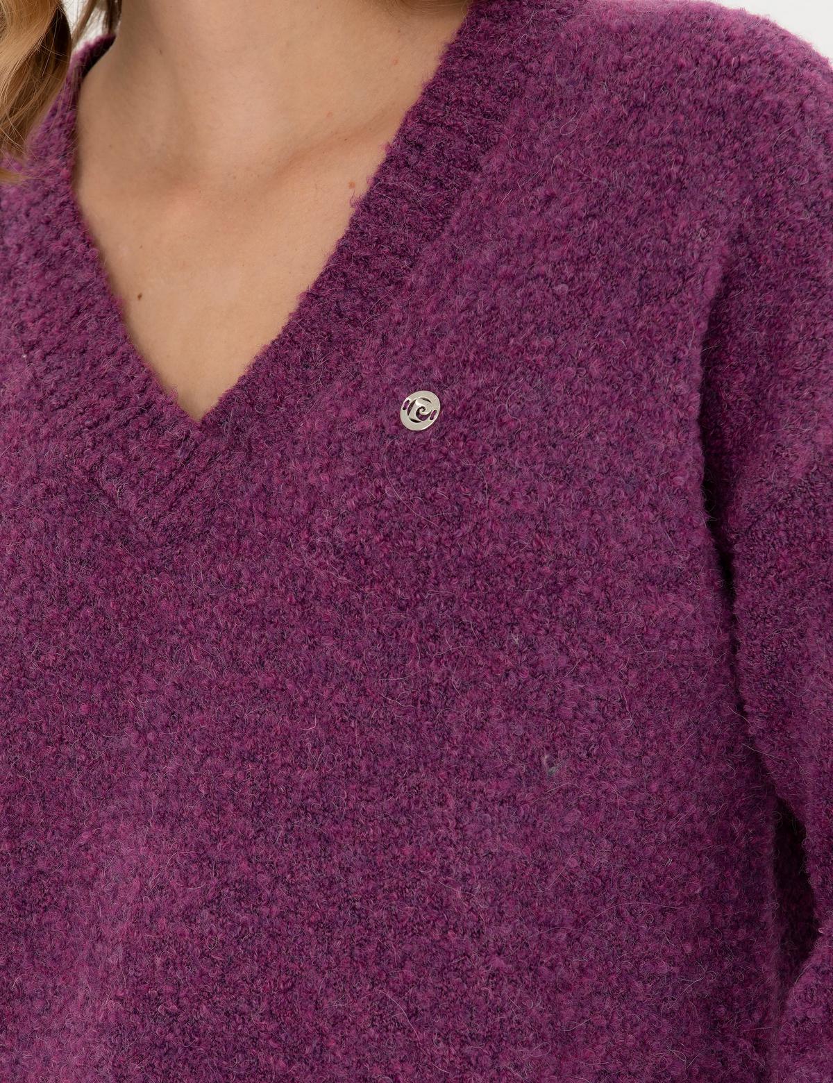 Menekşe Comfort Fit V Yaka Kazak - 50277149023