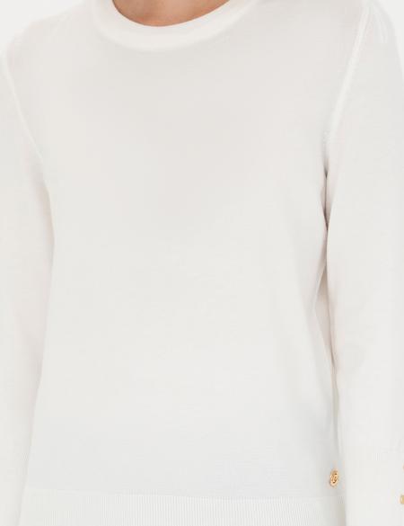 Ekru Slim Fit Bisiklet Yaka Kazak - 50276205050