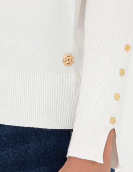 Ekru Slim Fit Bisiklet Yaka Kazak - 50276205050