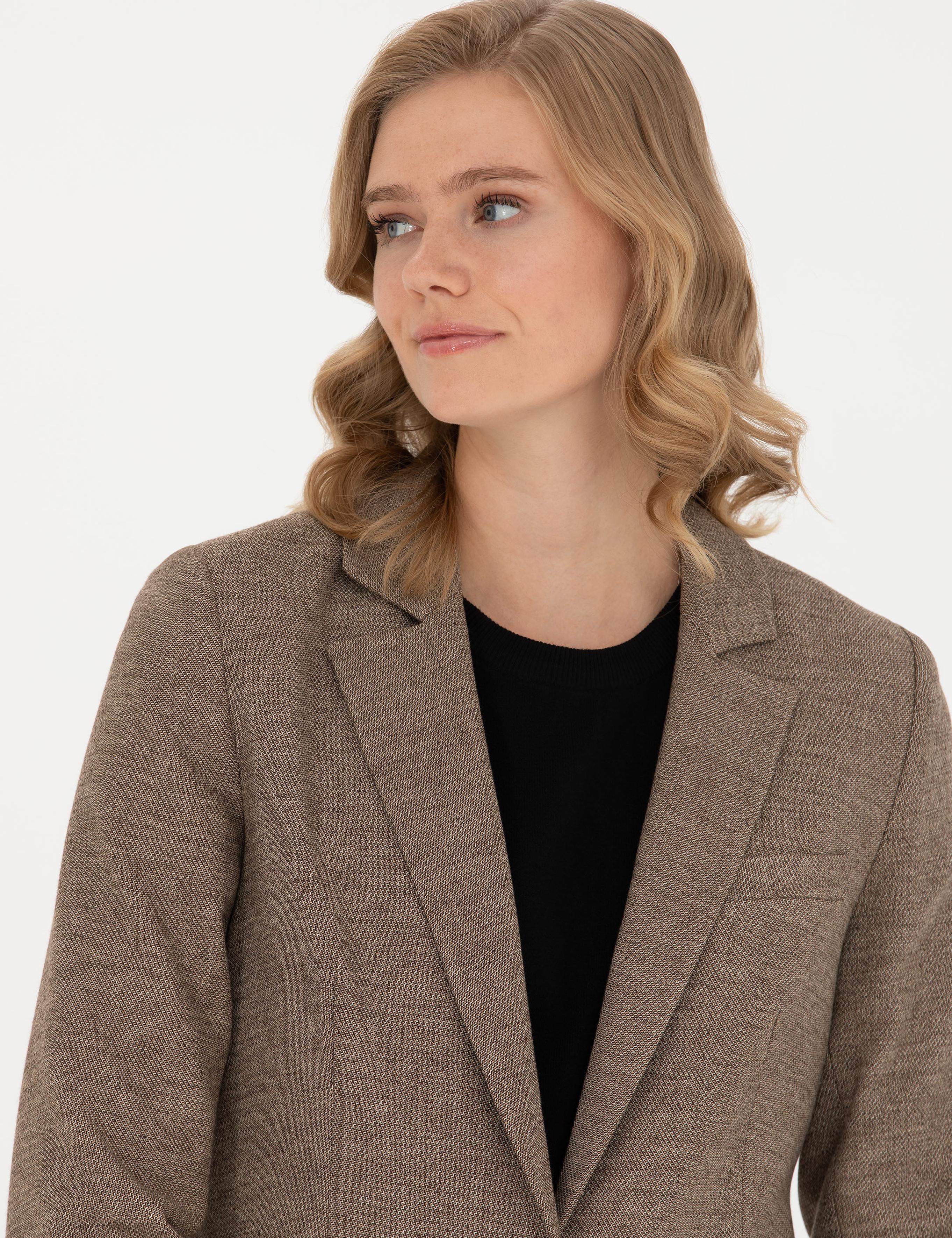 Camel Slim Fit Ceket