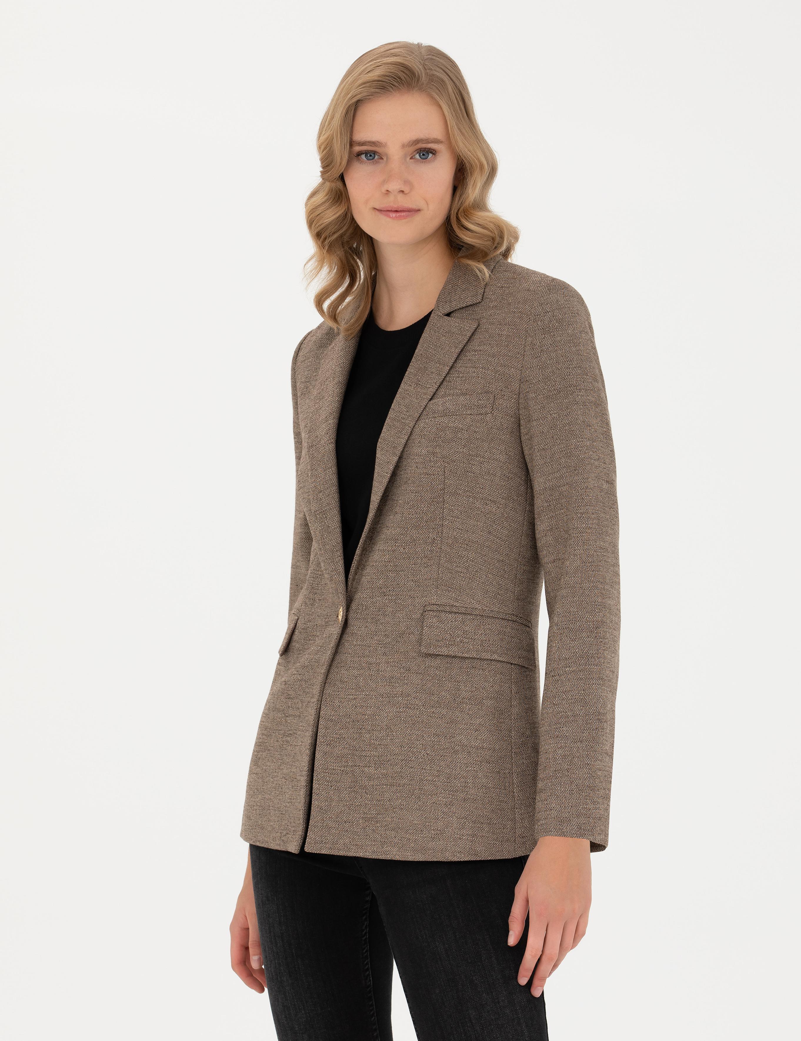 Camel Slim Fit Ceket