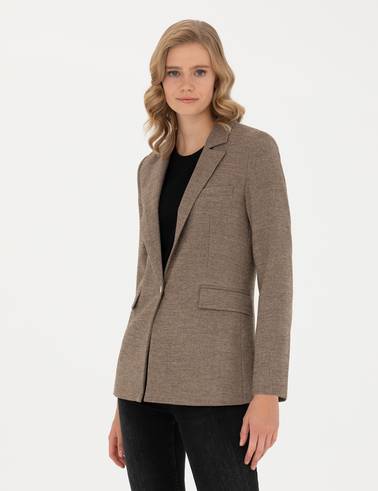 Camel Slim Fit Ceket