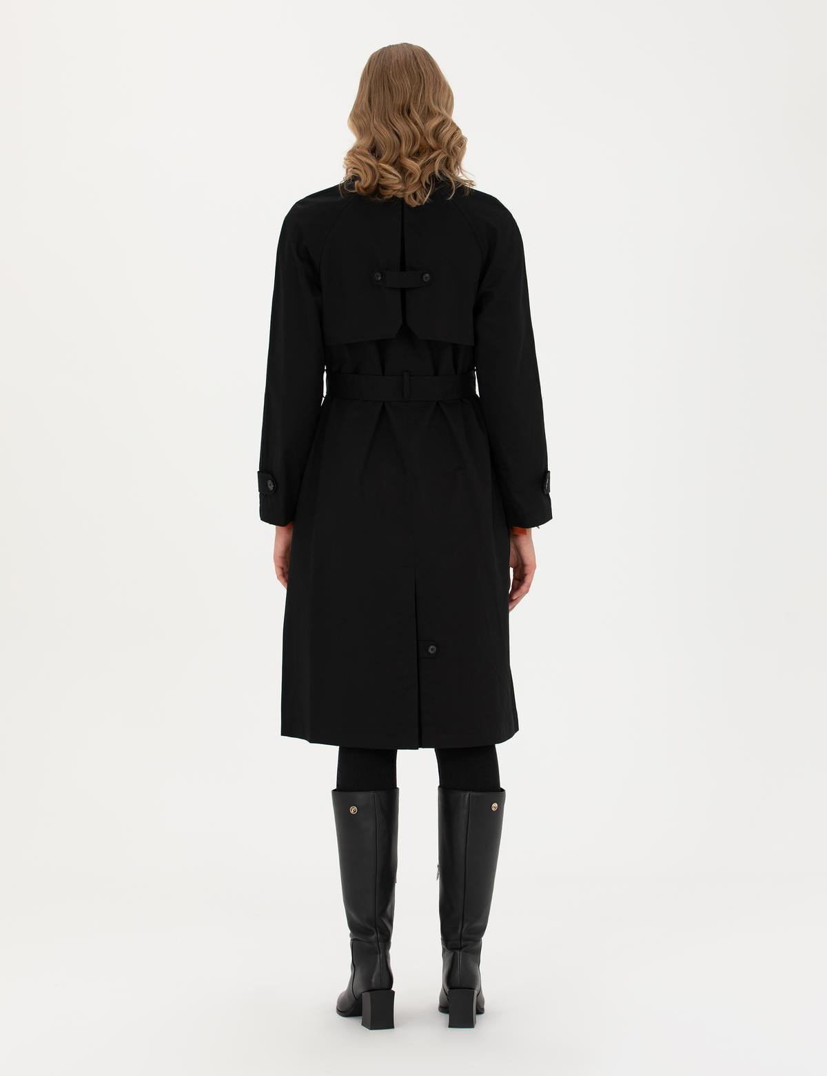 Siyah Slim Fit Trençkot - 50278997005