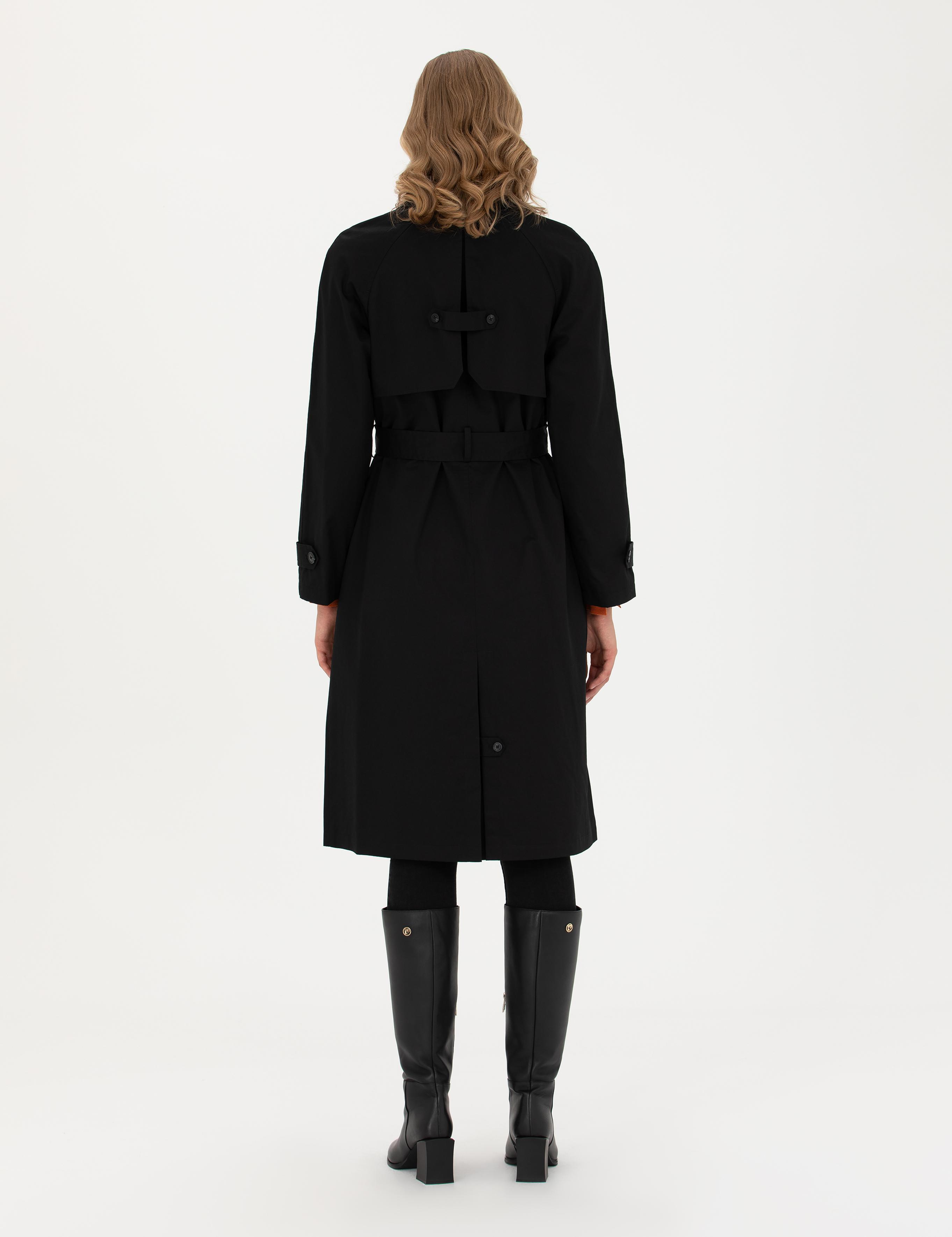 Siyah Slim Fit Trençkot