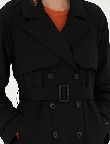 Siyah Slim Fit Trençkot - 50278997005