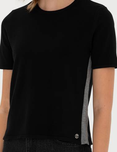 Siyah Slim Fit Bisiklet Yaka Tişört
