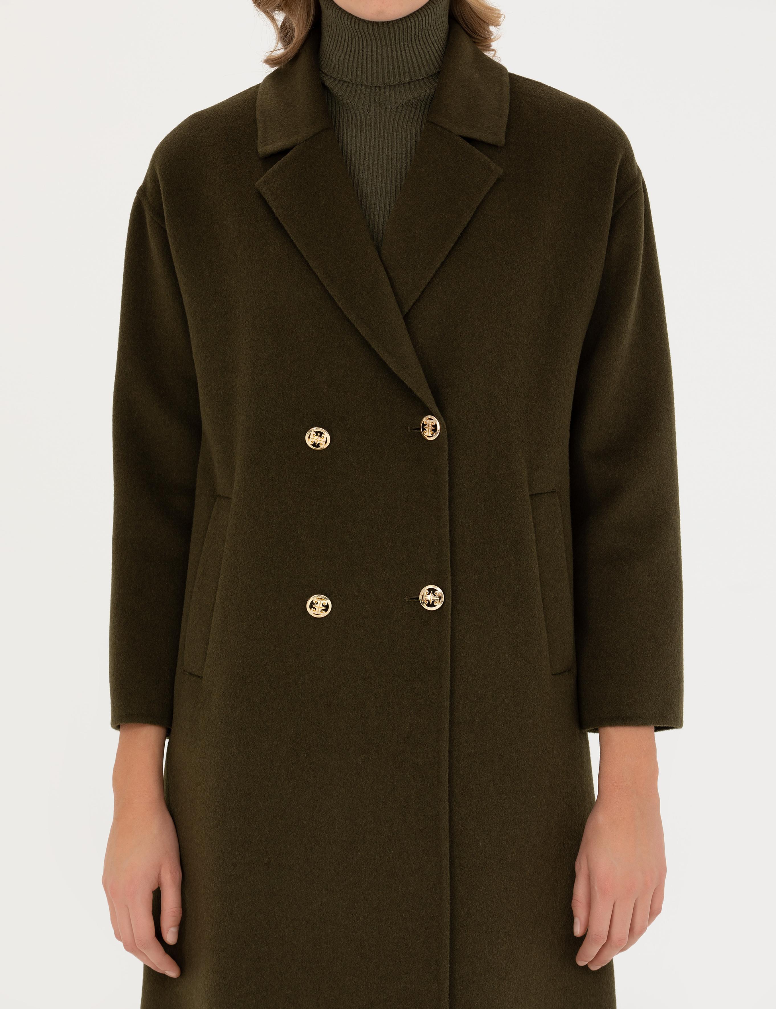 Haki Comfort Fit Kaşe Kaban