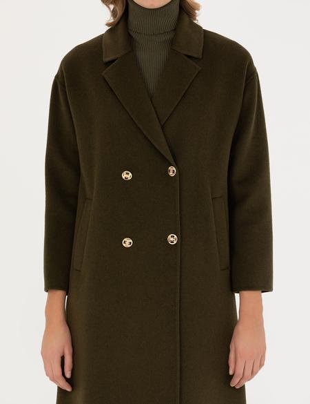 Haki Comfort Fit Kaşe Kaban - 50272236047