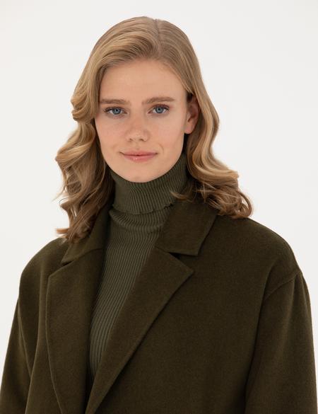 Haki Comfort Fit Kaşe Kaban - 50272236047