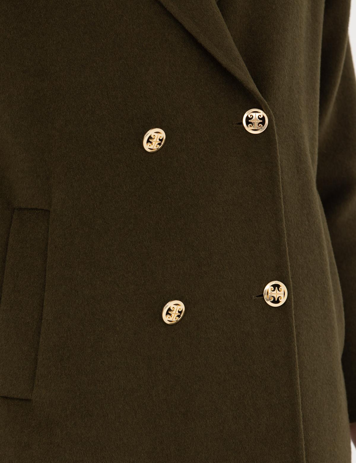 Haki Comfort Fit Kaşe Kaban - 50272236047