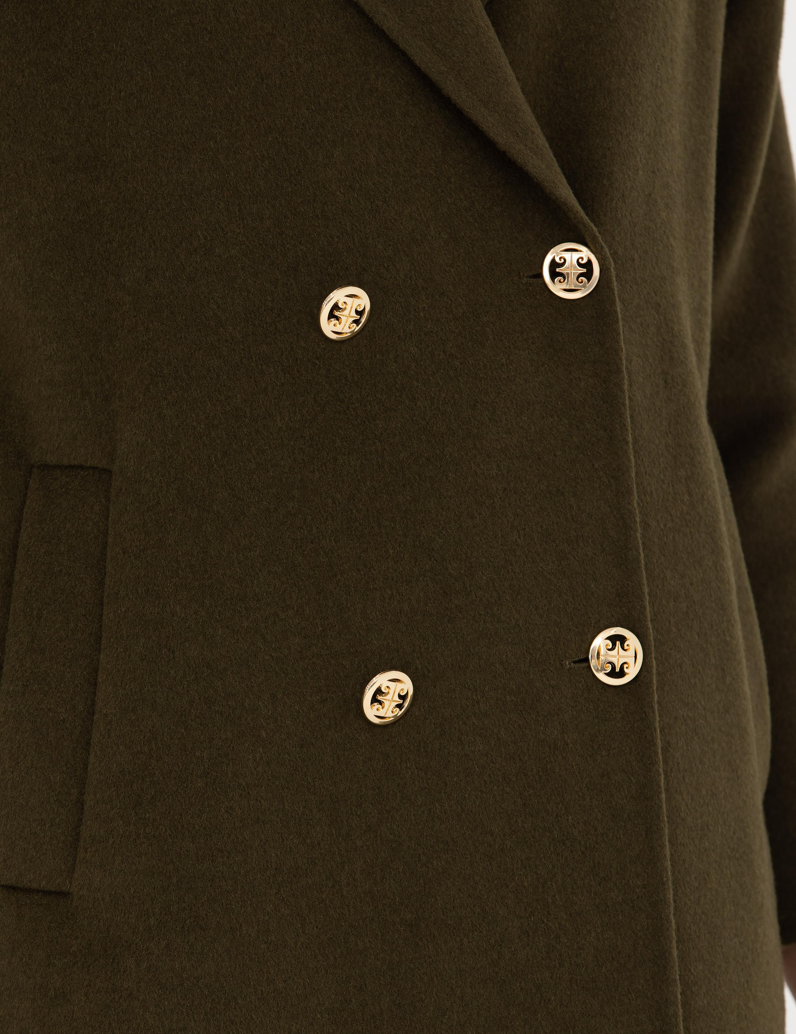 Haki Comfort Fit Kaşe Kaban