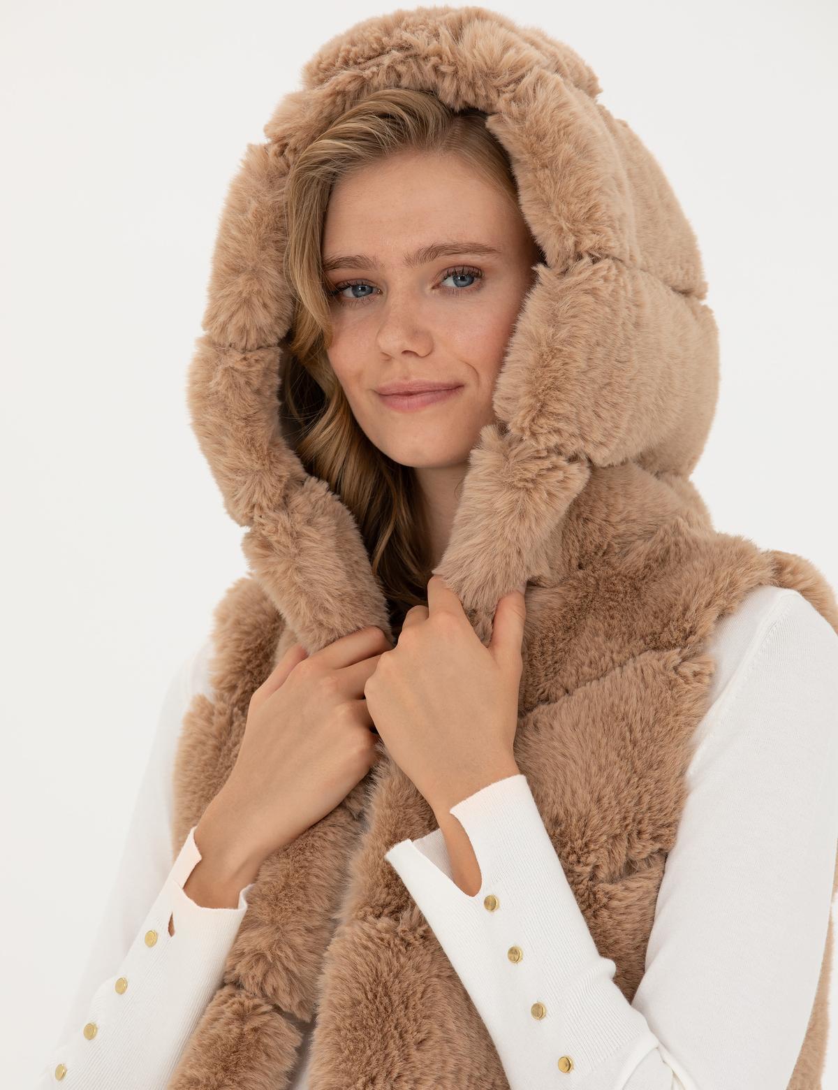 Pudra Suni Kürk Yelek - 50276351002