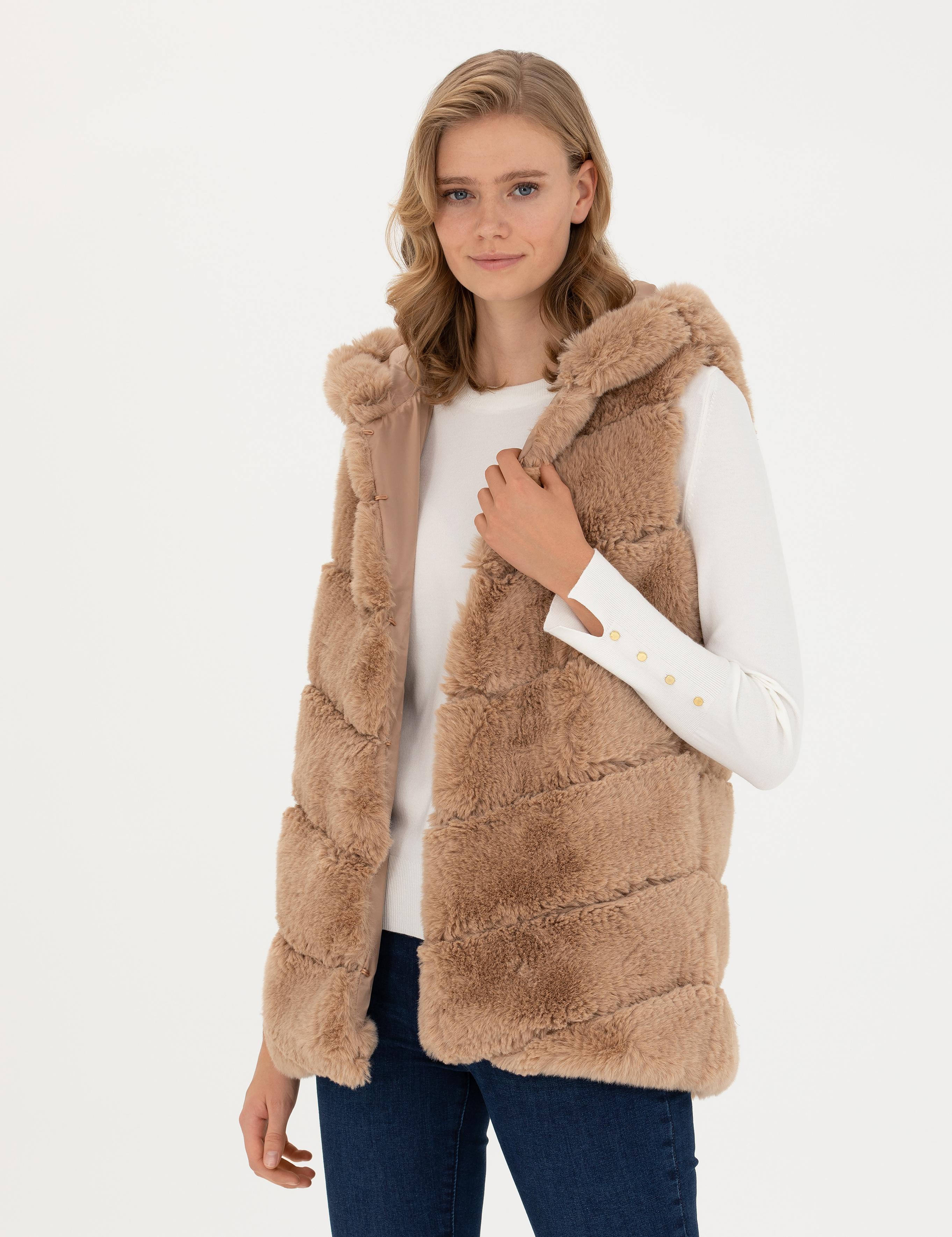 Pudra Suni Kürk Yelek