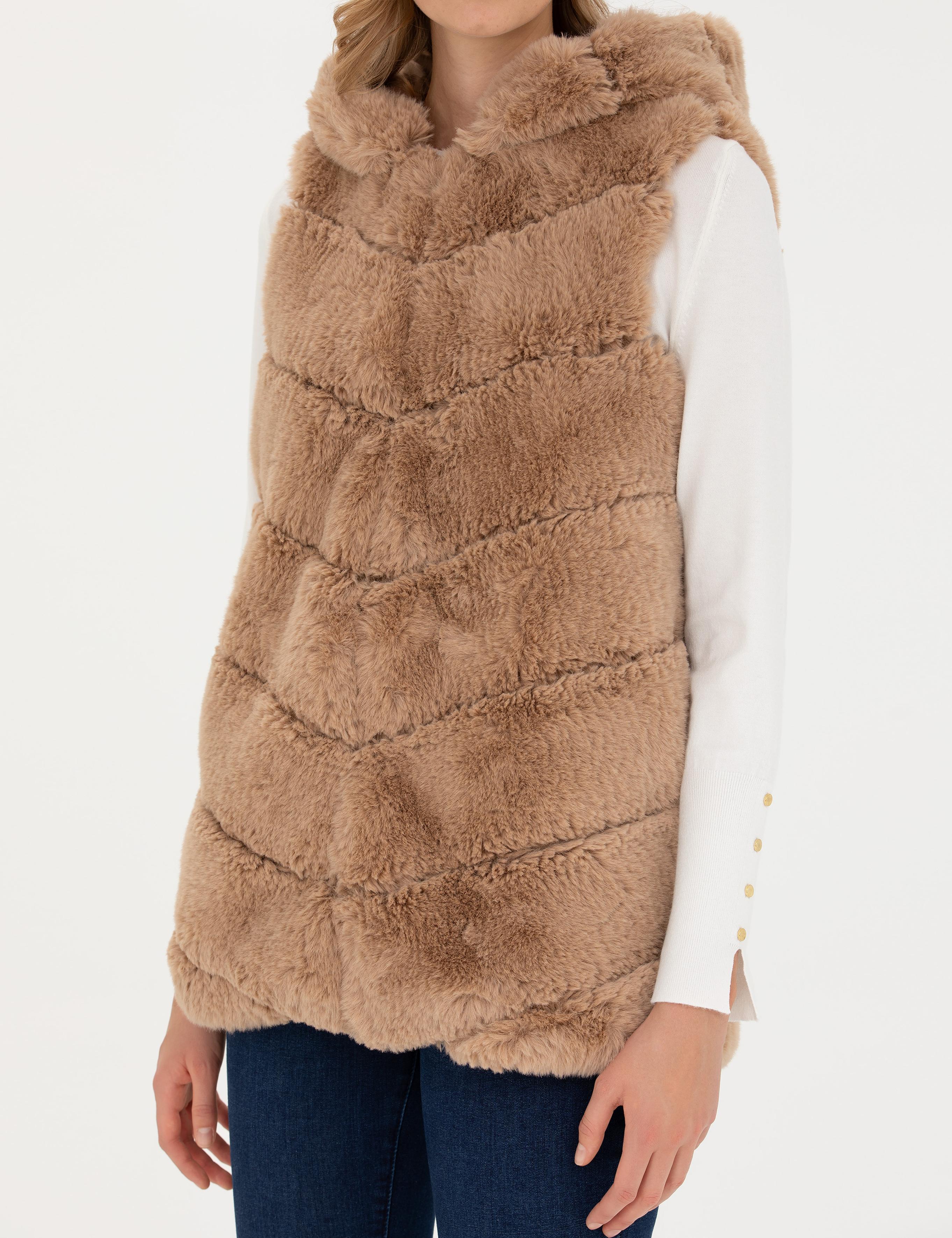 Pudra Suni Kürk Yelek