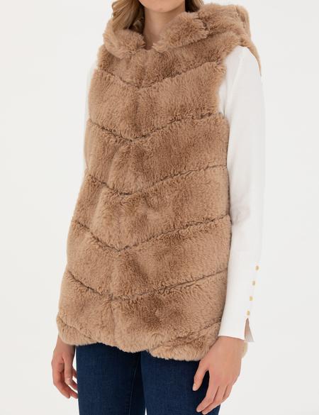 Pudra Suni Kürk Yelek - 50276351002