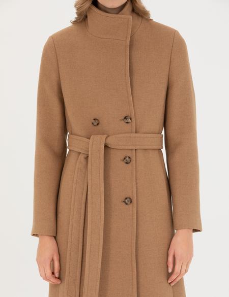 Bej Slim Fit Kaşe Kaban - 50272237001