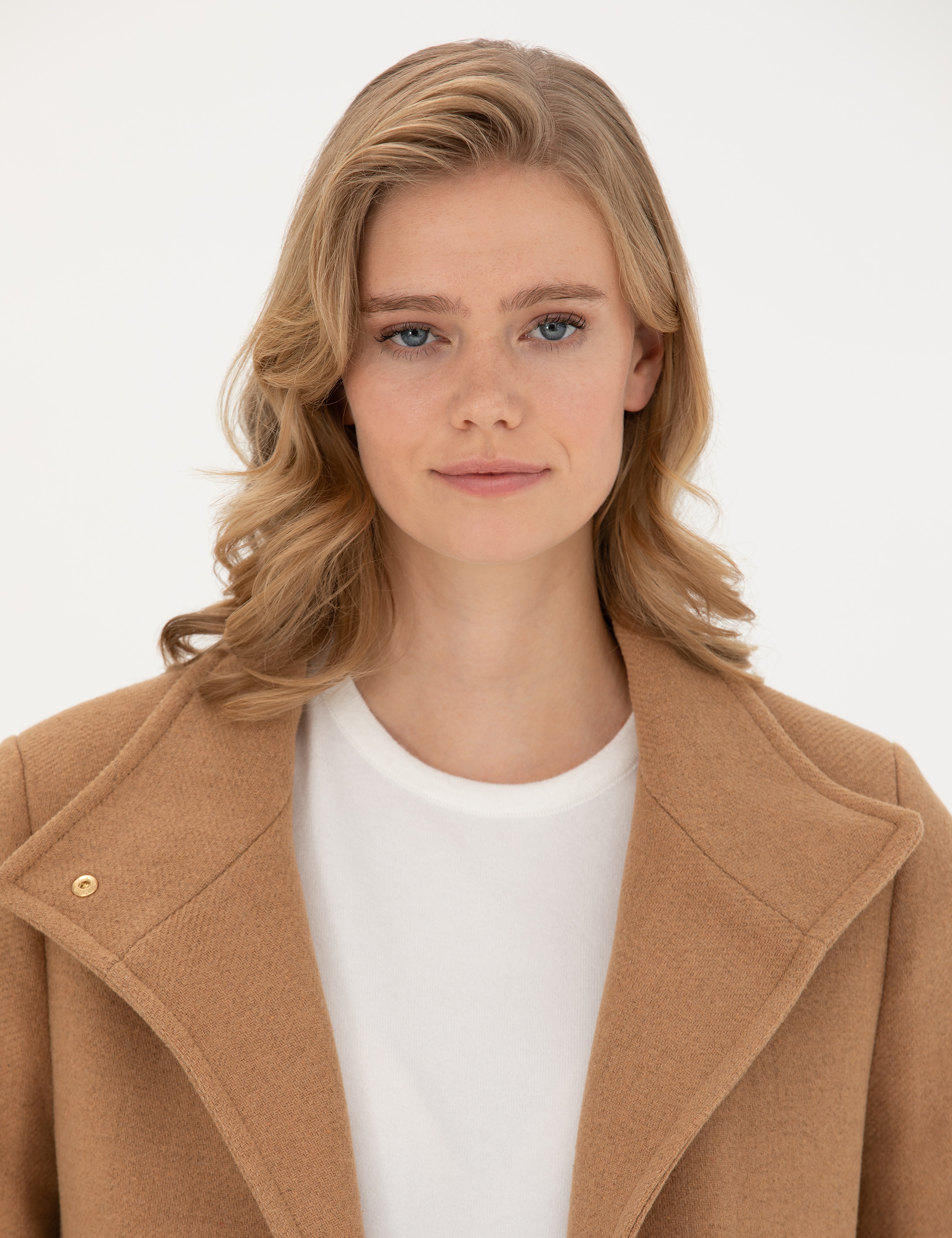 Bej Slim Fit Kaşe Kaban - Image 2